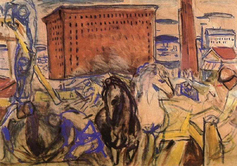 Edvard Munch Building oil painting image